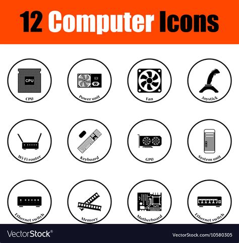 Set Computer Icons Royalty Free Vector Image Vectorstock