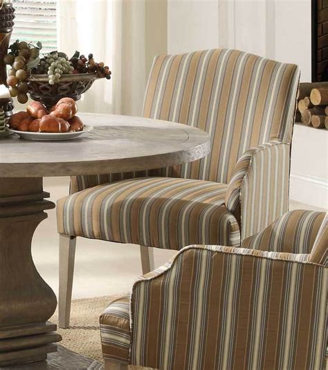 Great savings & free delivery / collection on many items. Fabric Upholstered Wooden Accent Arm Chair In Stripe ...
