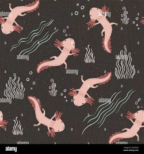 Axolotl Seamless Pattern Stock Photo Alamy