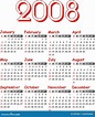Calendario 2008 Del Vector. Ilustración del Vector - Ilustración de ...