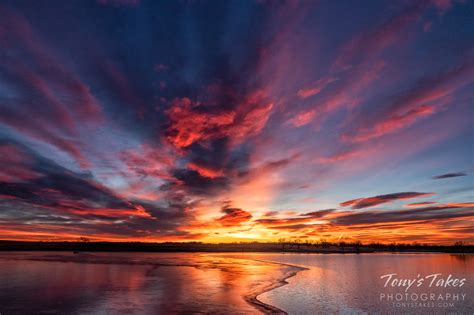 Stunner Of A Sunrise Over A Half Frozen Lake Tonys Takes Photography