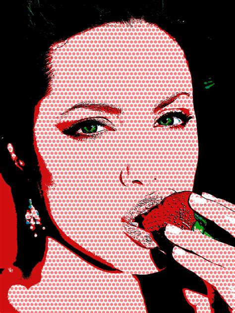 Angelina Jolie Pop Art Portrait Roy Lichtenstein Style Celebrity