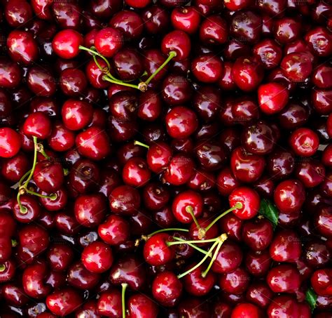 Red Cherry Background High Quality Food Images Creative Market