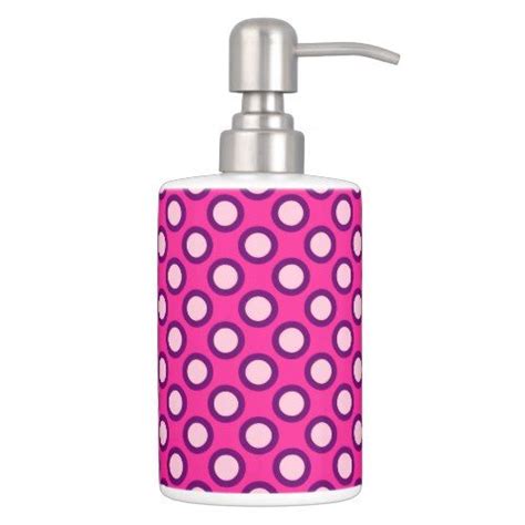 Retro Circled Dots Magenta Pink And Purple Soap Dispenser