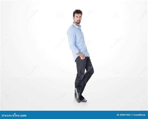 One Man Leaning Against The Wall Stock Image Image 49861005