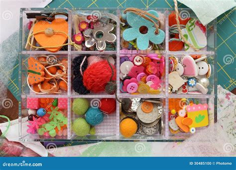 Box Of Buttons Stock Photo Image Of Clothing Frame 30485100