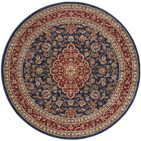 Tayse Rugs Sensation Navy Blue 8 Ft Round Traditional Area Rug Sns4787