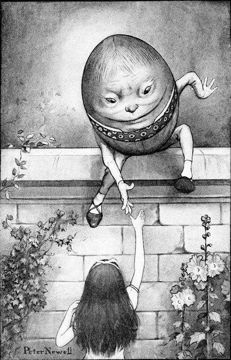 Humpty Dumpty Alice Through The Looking Glass Illustration By