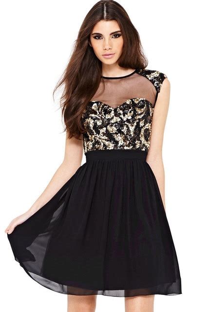 2015 New Arrival Sexy Sweetheart Gold Sequin Short Prom Dresses Black