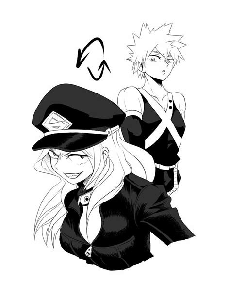 Two Anime Characters In Black And White One Is Wearing A Sailors Hat