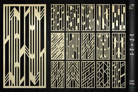 25 Art Deco Panel In Modern Style Bundles Svg Dxf Cdr