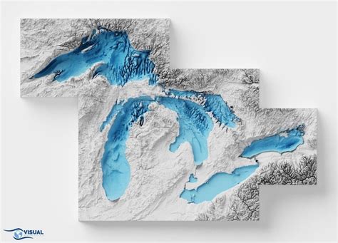 Great Lakes Shaded Relief Maps On The Web Relief Map Map Great Lakes