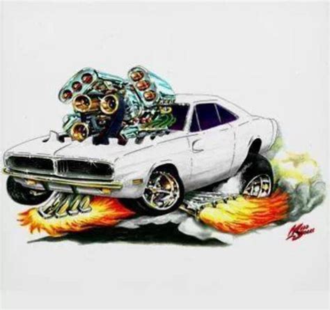 Pin By Andrew Hill On Mopar Art Engines And Logos Cartoon Car