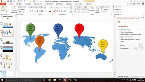 Powerpoint Réaliser Des Pointeurs Sur Une Carte Géographique Vidéo