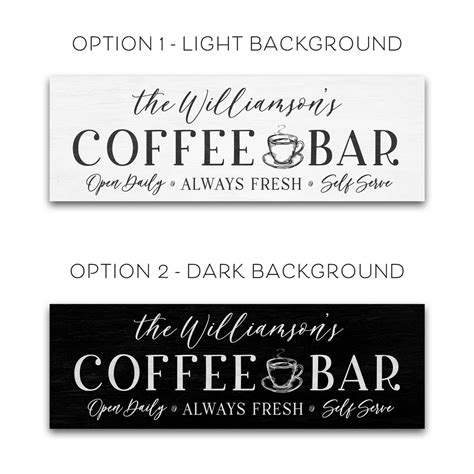 Personalized Coffee Bar Sign Coffee Shop Sign Coffee Bar Etsy