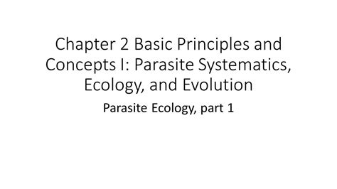 Ch2 Parasite Ecology Part 1 Youtube