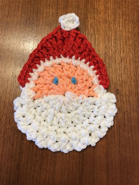 Rosebud Journal Free Santa Claus Coaster Crochet Pattern