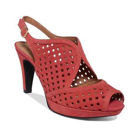 Clarks Artisan By Womens Shoes Wessex Shay Platform Sandals In Red Lyst