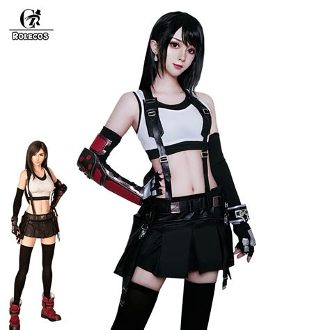 Rolecos Game Ff7 Remake Tifa Cosplay Costume Women Sexy Uniform Ff7