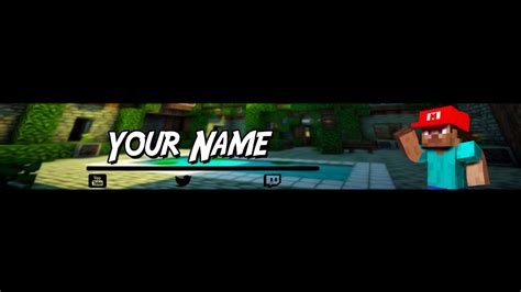 Youtube Minecraft Banner Template Free Download Hd Youtube
