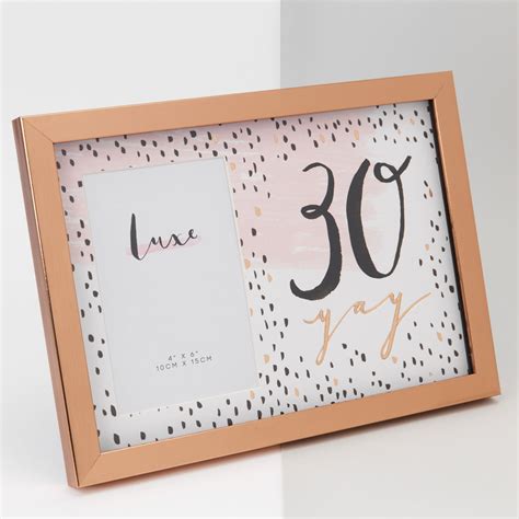 Hotchpotch Luxe Rose Gold Birthday Photo Frame 4x6 30 Female