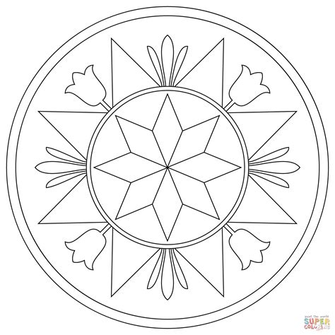 Pennsylvania Hex Sign with Compass Rose coloring page | Free Printable