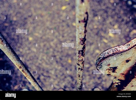 Closed Old Rusty Iron Gate Stock Photo Alamy