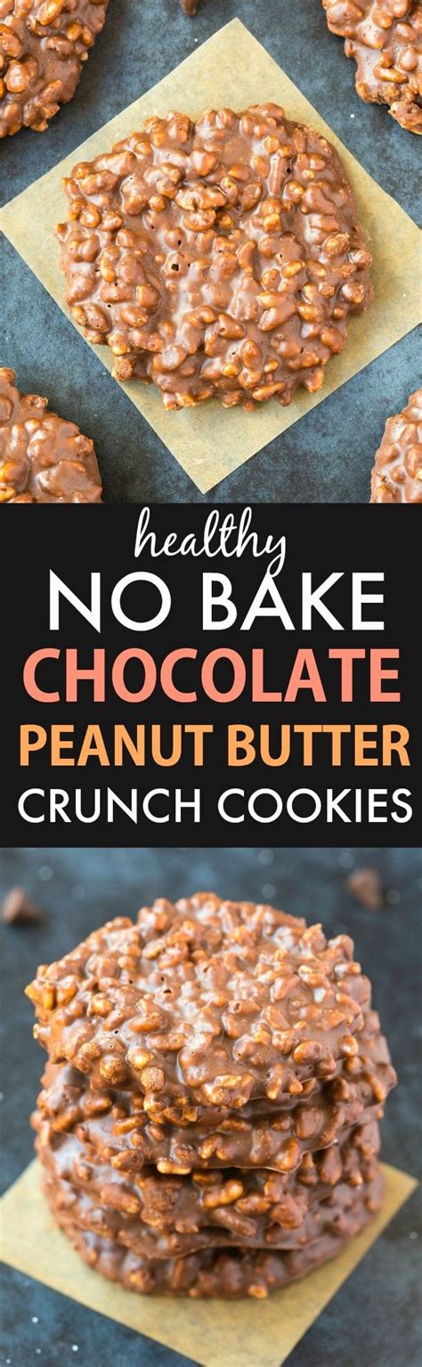 Stir in brown sugar and vanilla extract. Healthy No Bake Chocolate Peanut Butter Crunch Cookies ...