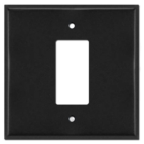 Oversized 2 Gang 1 Center Decora Light Switch Plate Covers Black