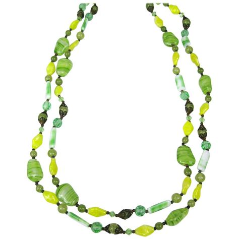 1930s Lampwork Glass Bead Necklace Art Deco For Sale At 1stdibs Art