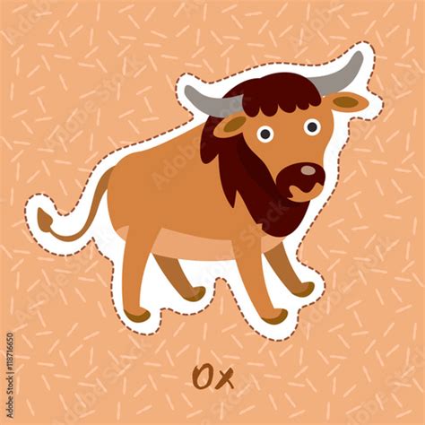 Ox Cute Animal Set Vector Illustration Stock Vector Adobe Stock