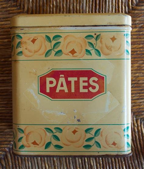 1940s French Shabby Chic Påtes Canister Vintage Tins French Vintage
