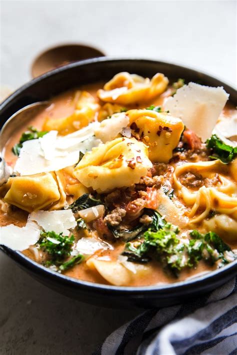 Tortellini Soup With Italian Sausage And Kale The Modern Proper