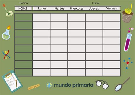 Plantillas De Horario De Clases Para Editar Variaciones Clase