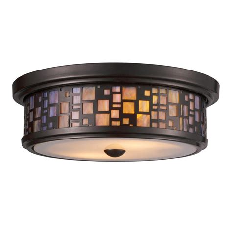 The new rectangular flush mount led ceiling light. Titan Lighting Tiffany Flushes 2-Light Oiled Bronze ...
