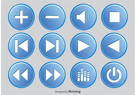 Media Player Button Set 90812 Vector Art At Vecteezy