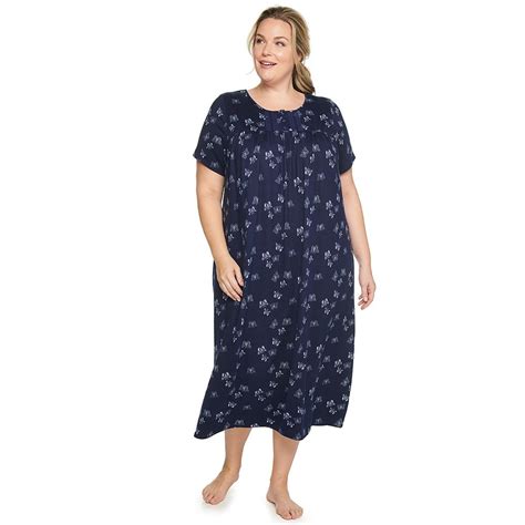 Plus Size Croft And Barrow® Short Sleeve Henley Nightgown Outlet Croft And Barrow Store