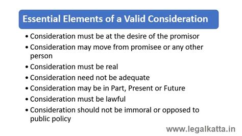 Meaning Of Consideration And Essentials Of Valid Consideration