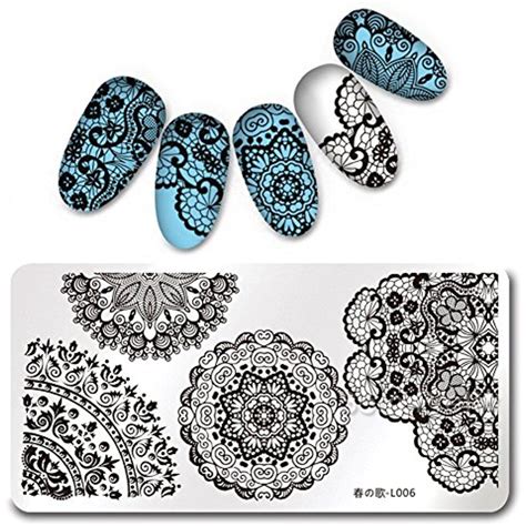 Born Pretty Rectangle Nail Art Stamp Template Lace Design Image Plate