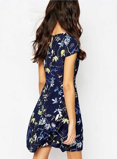 Navy Blue Dress With Flowers Dresses Images 2022