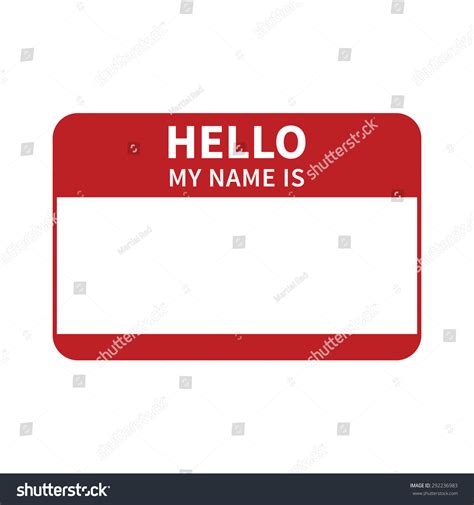 Hello My Name Is Introduction Red Flat Label Stock Vector Illustration 292236983 Shutterstock
