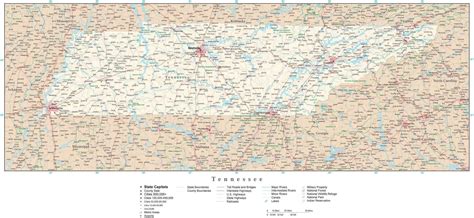 Tennessee Detailed Map In Adobe Illustrator Vector Format Detailed