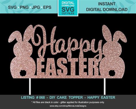 Happy Easter SVG Cake Topper Easter svg cut file cake | Etsy
