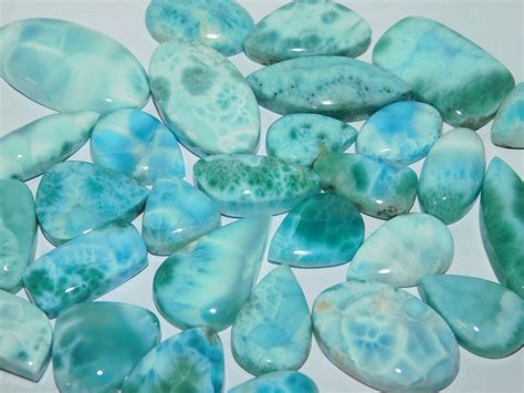 Natural Larimar Stone Grade Aaa Cabochon Dominican Republic Etsy