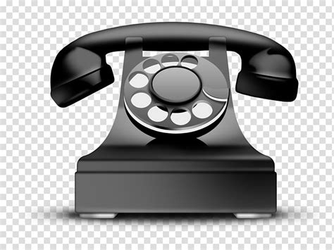 Telephone Call Rotary Dial Landline Icon Black Phone Transparent