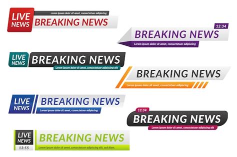 Premium Vector Breaking News Banners Isolated On White Background