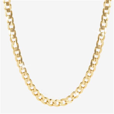 18ct Gold Vermeil On Silver Solid Curb Chain Necklace Warren James