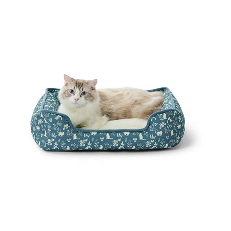 Whisker City Blue Printed Cuddler Cat Bed Cat Cuddler Beds Petsmart