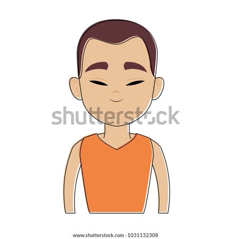 Funny Chinese Man Face Stock Vector Royalty Free 1031132308
