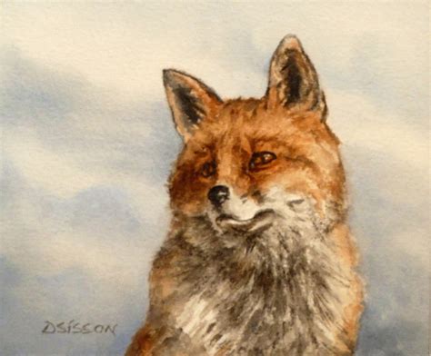 Daily Painting Projects Red Fox Watercolor Painting Animal Art Fox